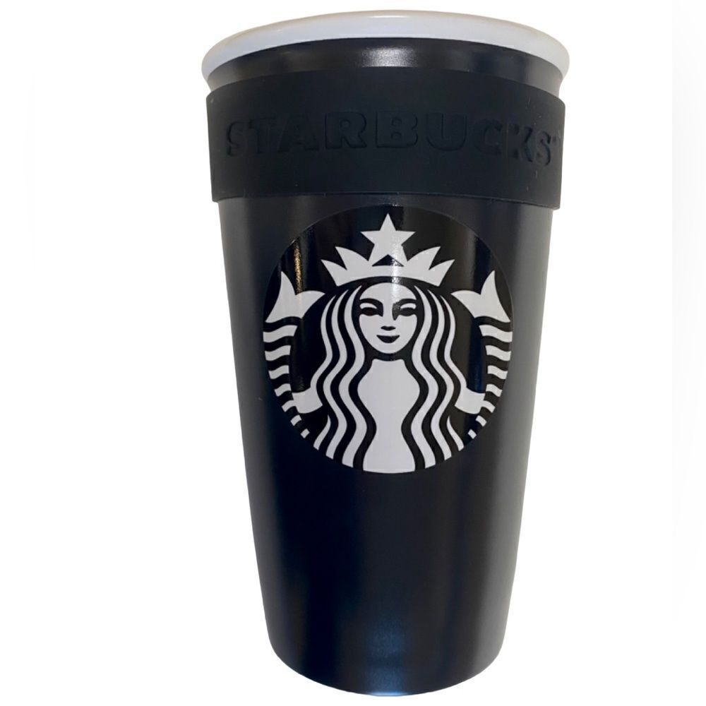 Starbucks 2016 Matte Black Double Wall 12oz Travel Tumbler Mug